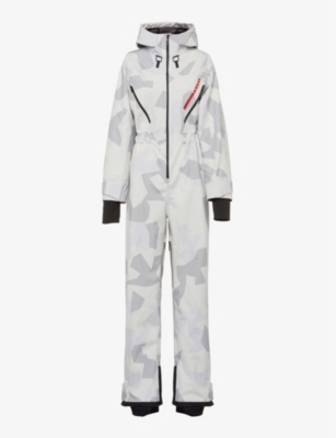 PRADA Linea Rossa camouflage print shell jumpsuit Selfridges