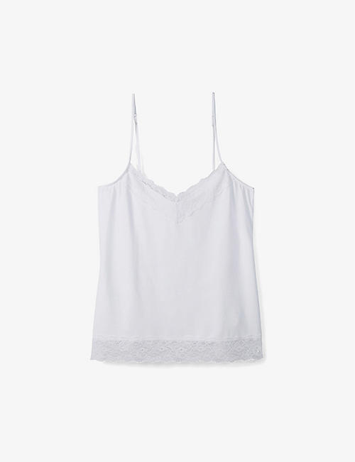 THE WHITE COMPANY: Essential lace-trim modal-blend cami top