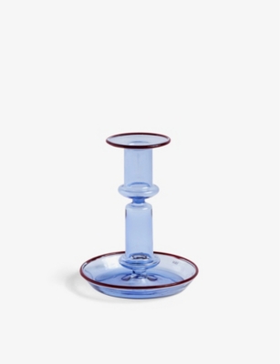 HAY: Flare borosilicate glass candleholder 14cm x 11cm