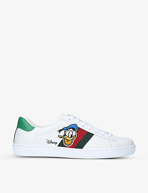 GUCCI: Men’s Gucci x Disney Donald Duck New Ace leather trainers