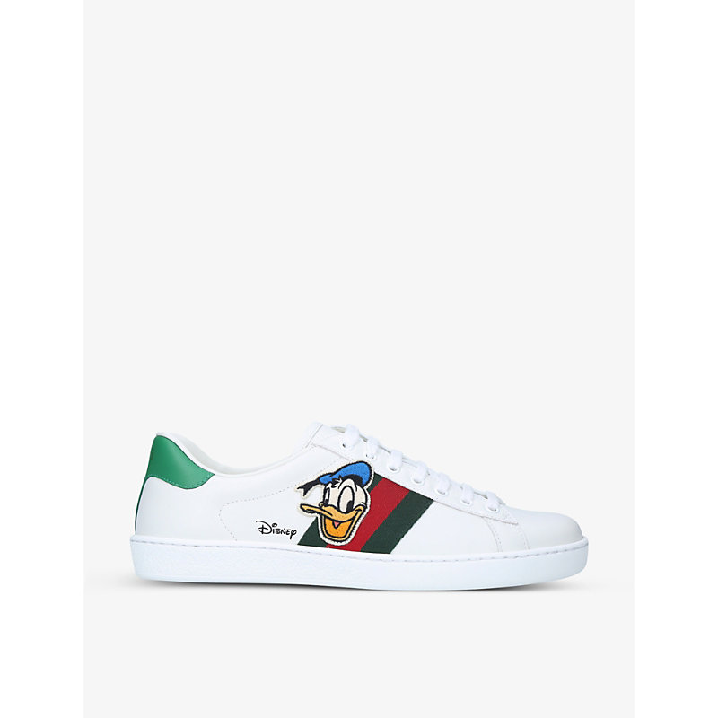 GUCCI GUCCI WOMEN'S WHITE/OTH WOMEN’S X DISNEY NEW ACE DONALD BRANDED LEATHER TRAINERS,45477216