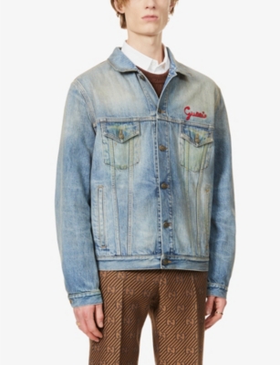 gucci embroidered denim