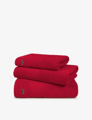 LACOSTE: Le Croco logo-embroidered cotton bath mat 70cm x 50cm