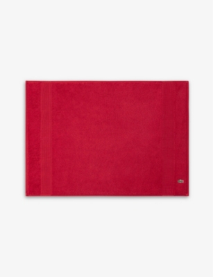 LACOSTE: Le Croco logo-embroidered cotton bath mat 70cm x 50cm