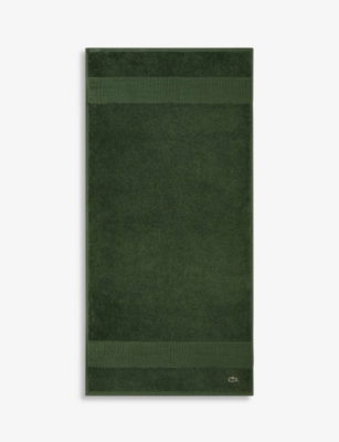 LACOSTE: Le Croco logo-embroidered cotton hand towel 50cm x 100cm