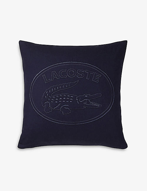 LACOSTE: Marine cotton square pillow case 45 x 45cm