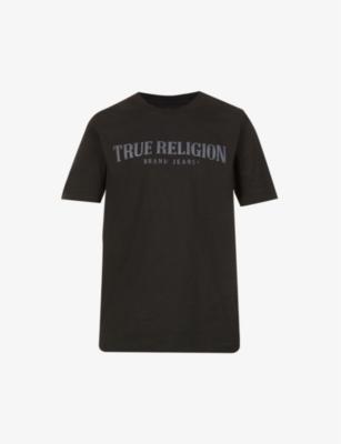 True Religion Logo-print Cotton-jersey T-shirt In Onyx
