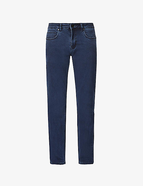 NO.91: Slim tapered stretch-denim jeans