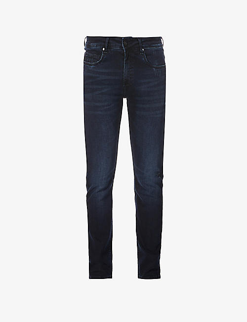 NO.91: Tapered slim-fit organic stretch-denim jeans