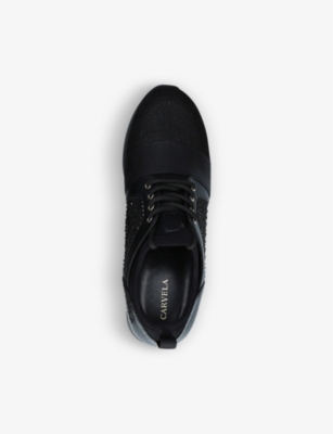 carvela black and gold trainers