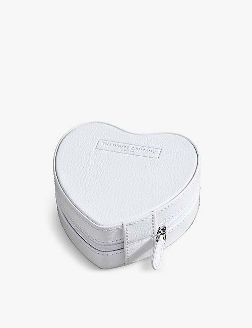 THE WHITE COMPANY: Heart-shaped logo-embossed leather travel case