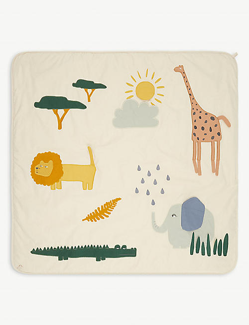 LIEWOOD: Glenn animal-print organic-cotton activity blanket 110cm x 110cm