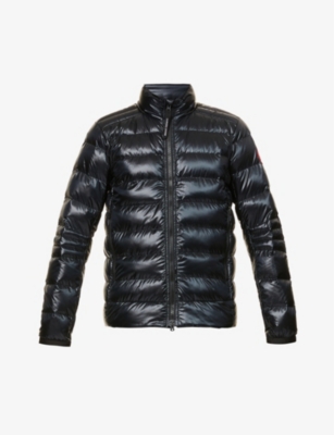 Shop Canada Goose Men's Black Crofton Quilted Recycled-nylon Jacket