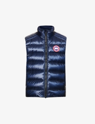 Canada Goose Crofton Funnel-neck Recycled Nylon-down Gilet In Atlantic Navy