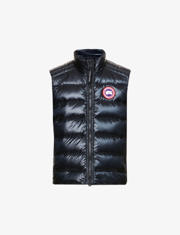 Crofton funnel-neck recycled nylon-down gilet