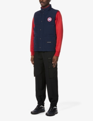 Shop Canada Goose Men's Atlantic Navy Freestyle Padded Slim-fit Shell-down Gilet In Navy Blue