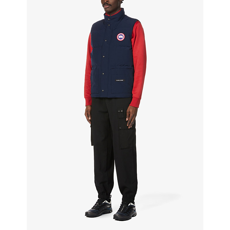 Shop Canada Goose Mens Atlantic Navy Freestyle Padded Slim-fit Shell-down Gilet In Navy Blue