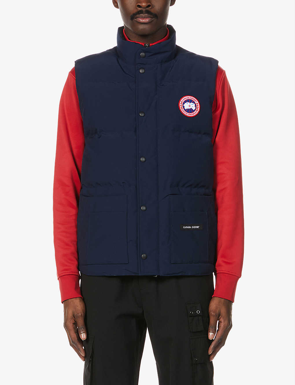 Shop Canada Goose Freestyle Padded Slim-fit Shell-down Gilet In Navy Blue