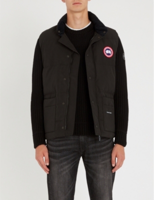 Shop Canada Goose Men's Black Freestyle Padded Slim-fit Shell-down Gilet