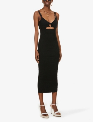 Jacquemus Novio Layered Knit Bra Top in Black