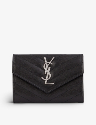 SAINT LAURENT: Monogram quilted leather card holder