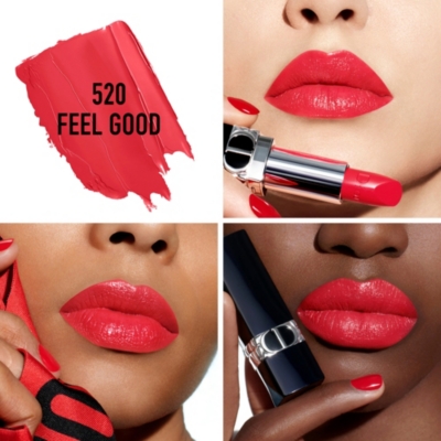 Shop Dior 520 Feel Good Rouge Satin Refillable Lipstick 3.5g