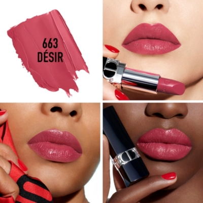 Shop Dior 663 Desir Rouge Satin Refillable Lipstick 3.5g