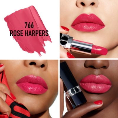 Shop Dior 766 Rose Harpers Rouge Satin Refillable Lipstick 3.5g