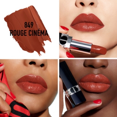 Shop Dior 849 Rouge Cinema Rouge Satin Refillable Lipstick 3.5g
