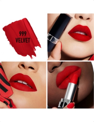 Shop Dior 999 Rouge Matte Velvet Refillable Lipstick 3.5g