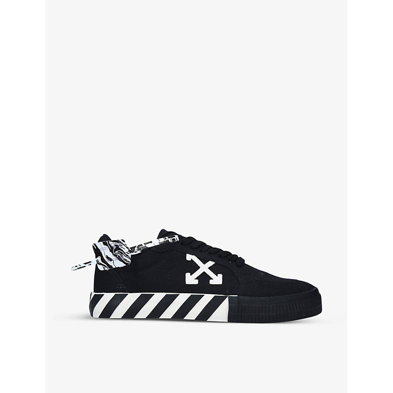 Off-white Vulcanized Cotton-canvas Low-top Trainers In Blk/white
