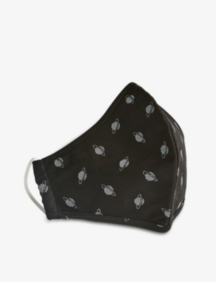 TED BAKER Maskhi planet-print cotton face covering (BLACK) - アクセサリー