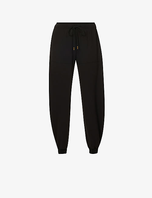 CHLOE: Tapered high-rise stretch-crepe trousers
