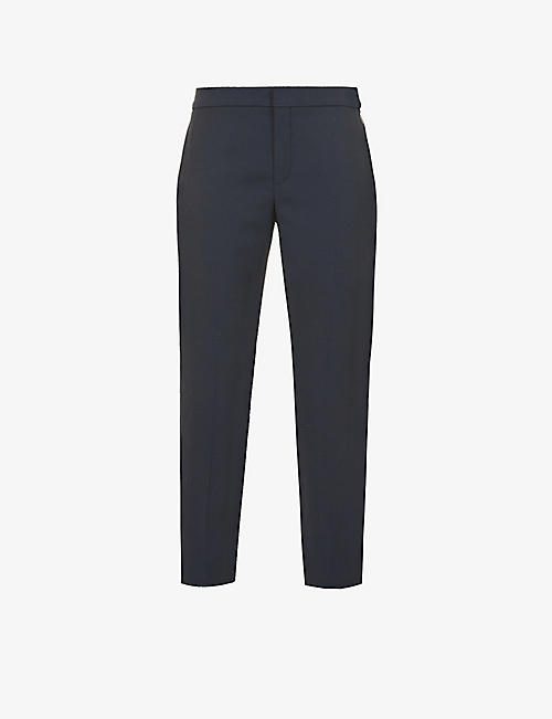 CHLOE: Slim-fit high-rise crepe trousers