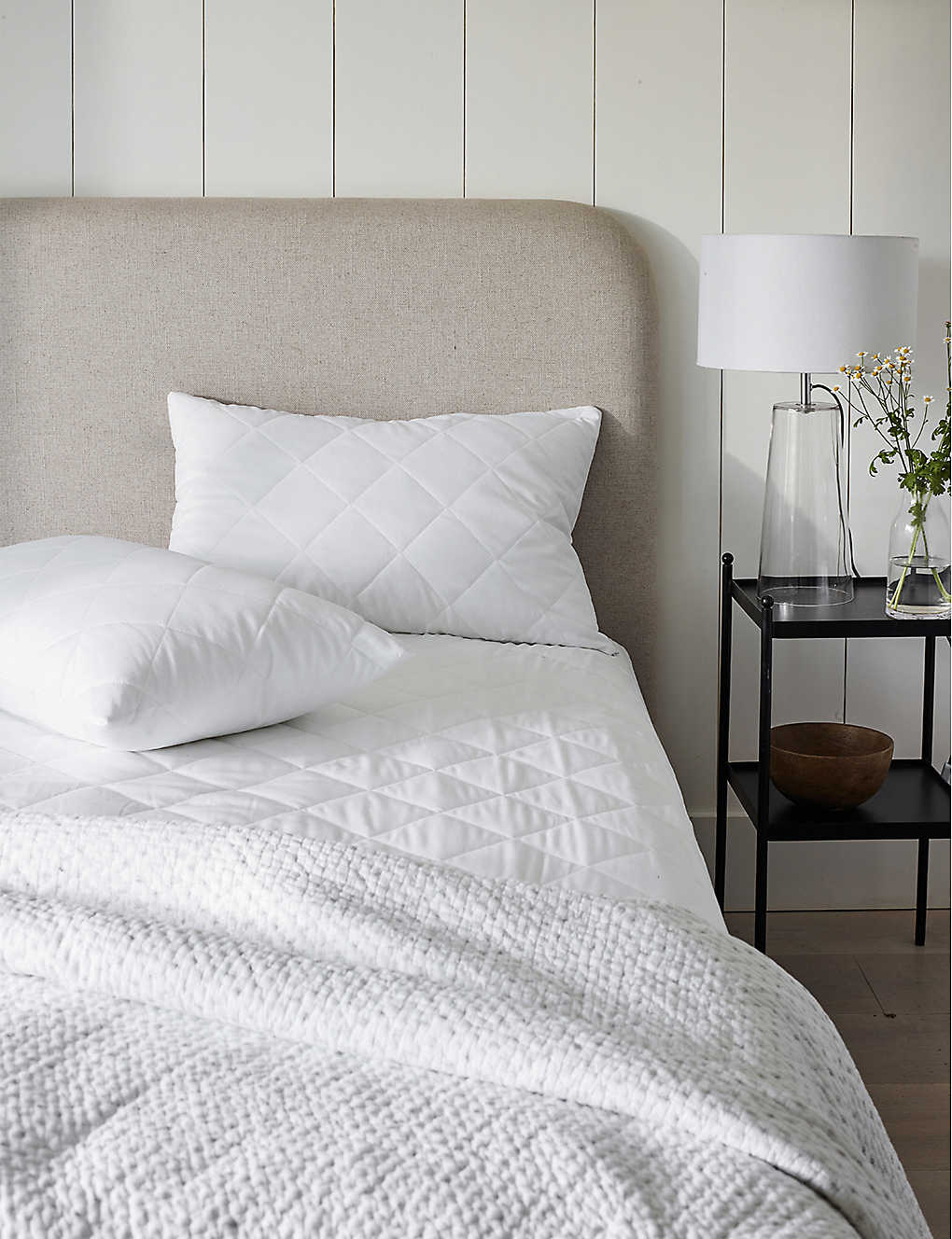 The White Company Quilted Single Cotton Mattress Protector