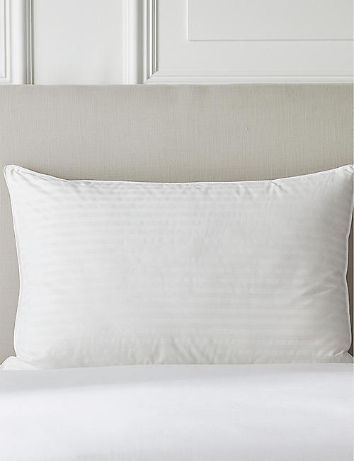 THE WHITE COMPANY: Striped jacquard cotton-down standard pillow 50cm x 75cm