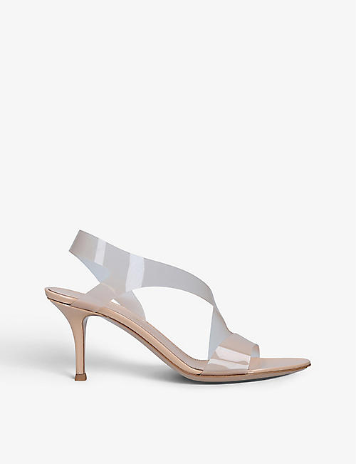 GIANVITO ROSSI: Metropolis 70 heeled clear and patent-leather sandals
