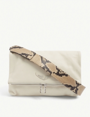 Zadig & Voltaire Rocky Snakeskin-print Leather Cross-body Bag In Flash Desert