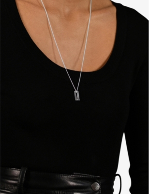 LE GRAMME: 1.5g polished and brushed sterling-silver rectangle necklace
