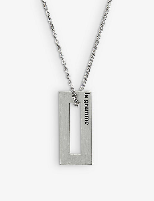 LE GRAMME: 1.5g polished and brushed sterling-silver rectangle necklace