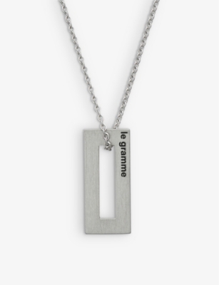 LE GRAMME: 1.5g polished and brushed sterling-silver rectangle necklace