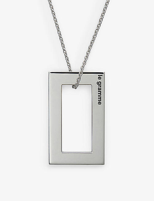 LE GRAMME: Le 3.4g sterling rectangular silver pendant necklace