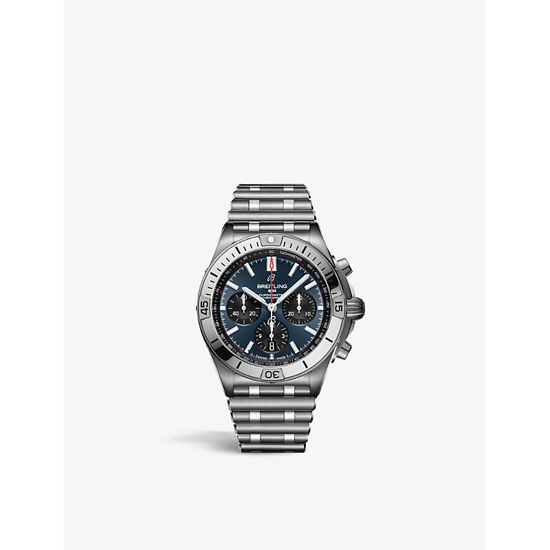 Breitling Ab0134101c1a1 Chronomat Stainless-steel Self-winding Mechanical Watch In Silver