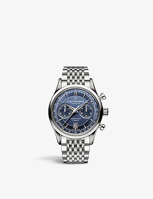 CARL F BUCHERER: 00.10919.08.53.21 Manero Flyback stainless steel and sapphire crystal chronograph watch