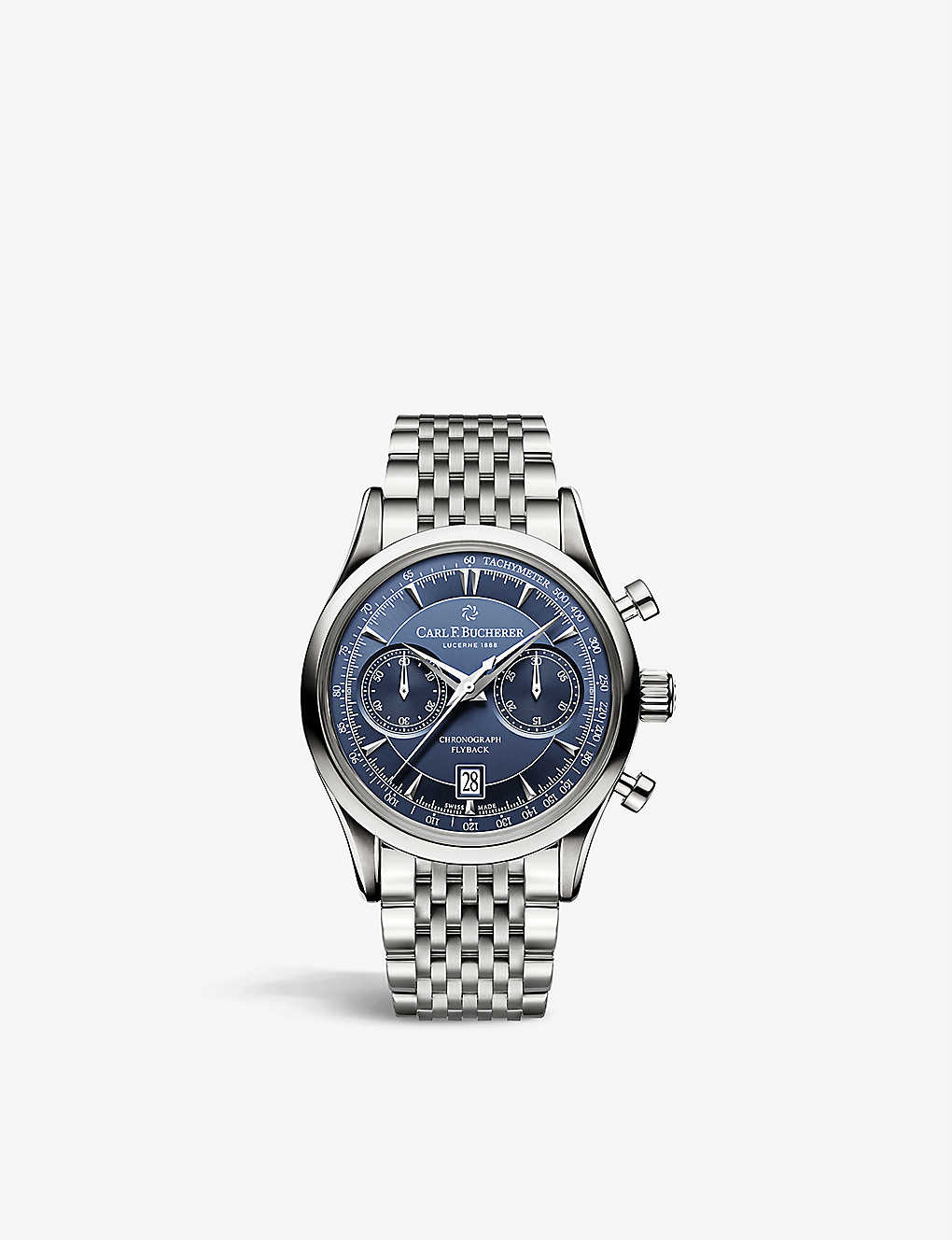 Carl F Bucherer 00.10919.08.53.21 Manero Flyback Stainless Steel And Sapphire Crystal Chronograph Watch In Silver