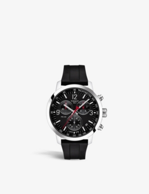 Tissot T114.417.17.057.00 Prc 200 Chronograph Stainless Steel And Rubber Watch In Black