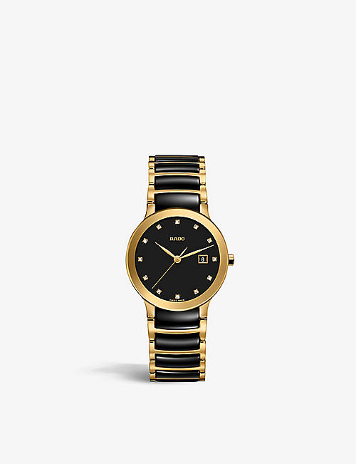 RADO: R30187172 Centrix stainless steel and ceramic watch