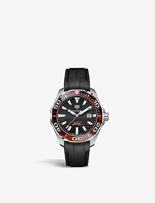 TAG HEUER: WAY201N.FT6177 Aquaracer stainless steel and rubber watch