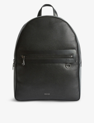 REISS Ethan grained leather backpack Selfridges