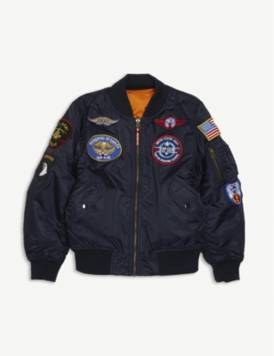 Alpha Industries Ma 1 Woven Bomber Jacket With Patches 8 14 Years Selfridges Com